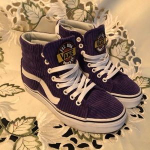 Exclusive Vans Sk8-Hi Purple Corduroy Shoes size 6